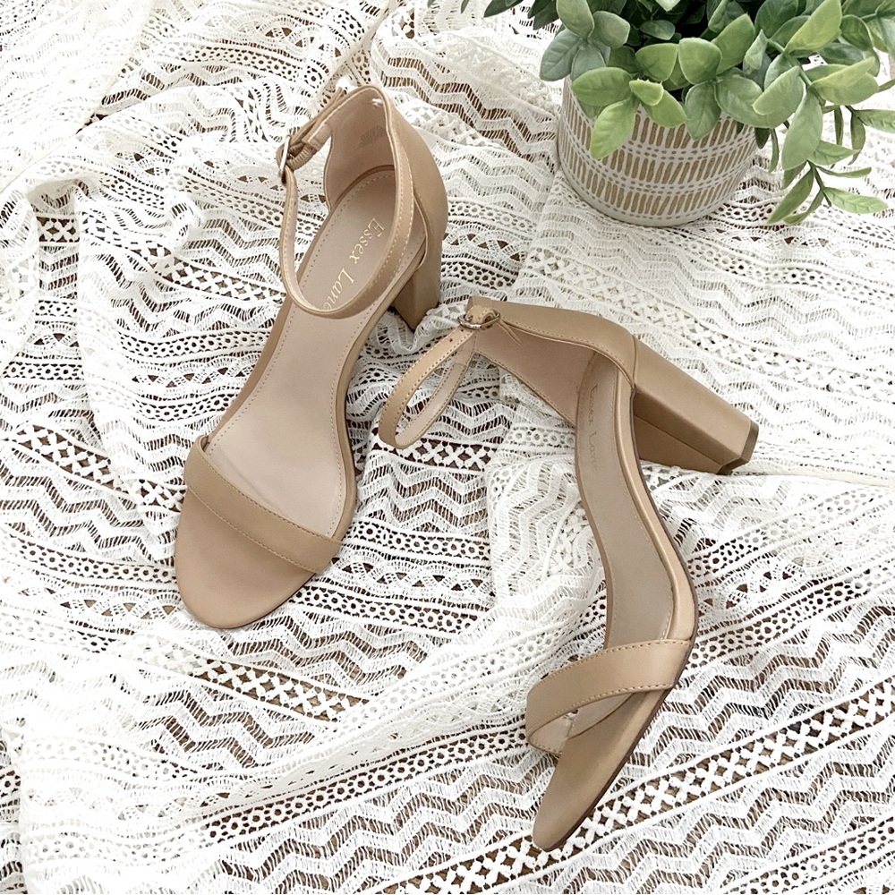 Heels NUDE Heeled Sandals, Excellent Condition 3” Block Heel